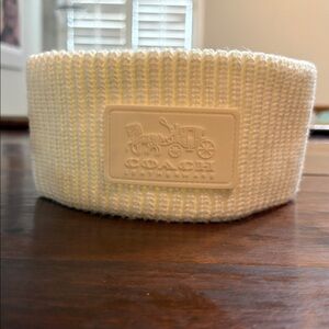 COACH Cable Knit Winter Headband in Ivory